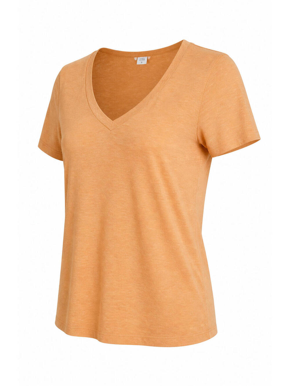Melrose & Market Wide V‑Neck T‑Shirt Orange Glaze NWT M